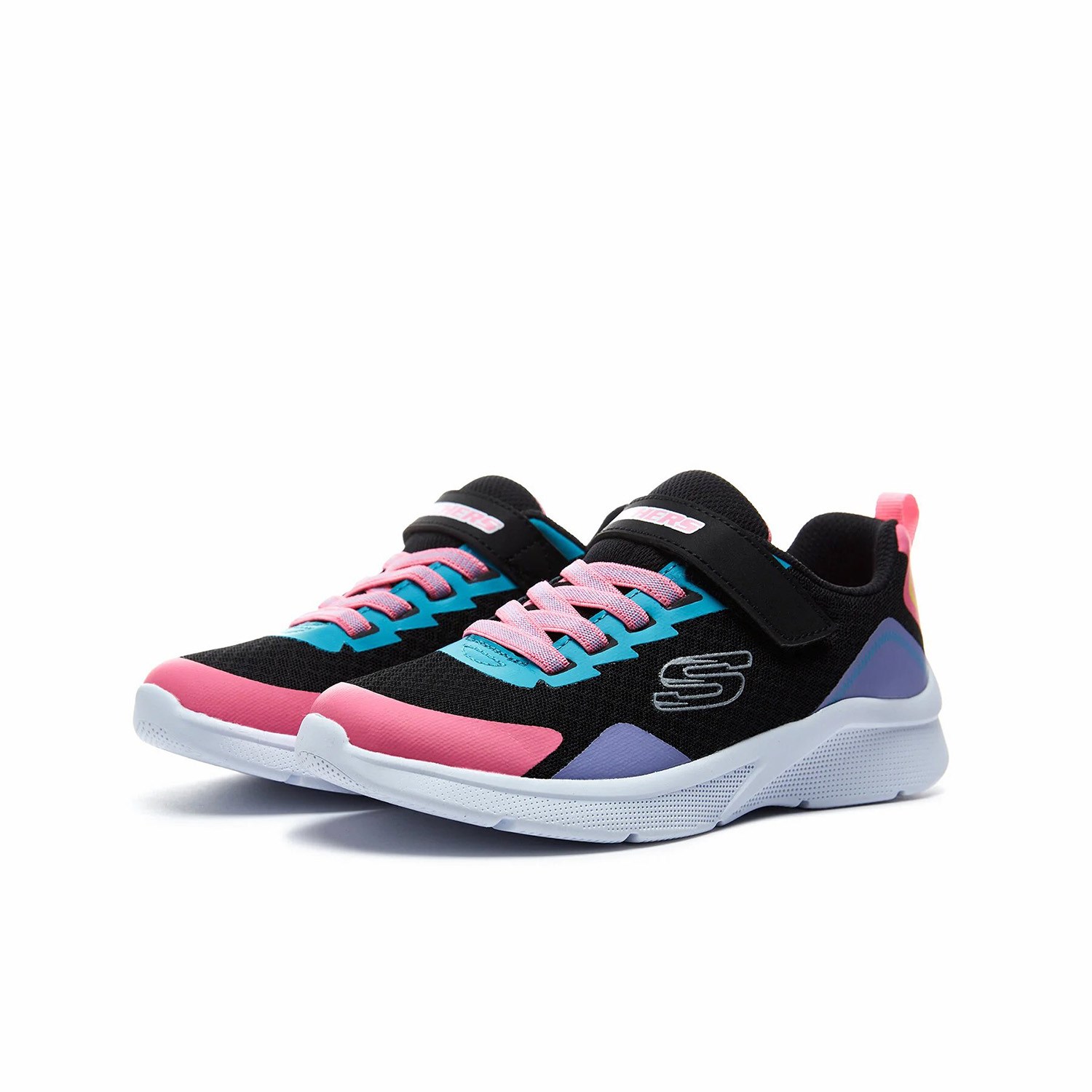 Skechers Microspec-Bright Retros Kız Çocuk Günlük Spor Ayakkabı Siyah - Çoklu Renk