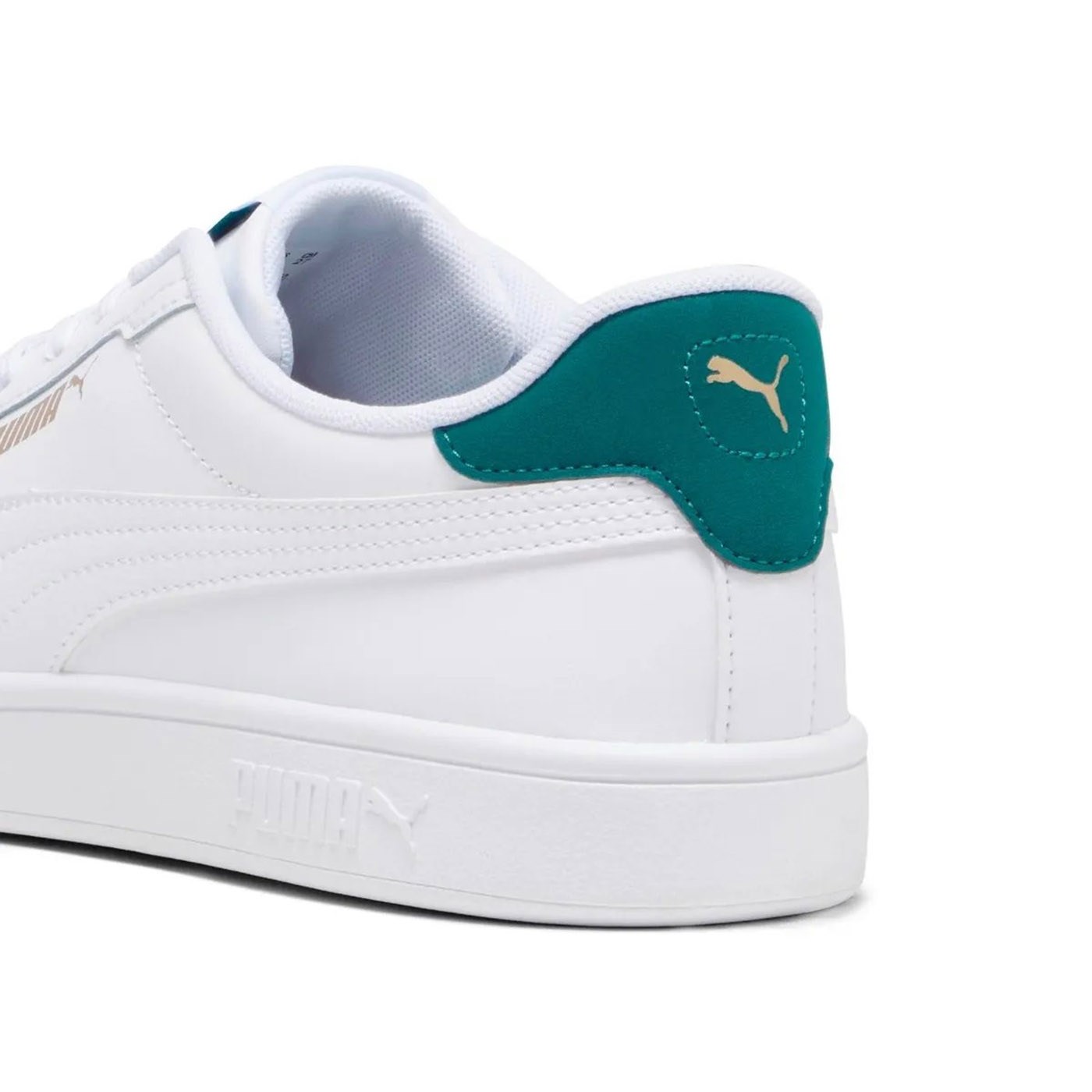 Puma Smash 3.0 L Erkek Günlük Spor Ayakkabı Puma White - Malachite - Gold