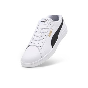 Puma Smash 3.0 L Erkek Günlük Spor Ayakkabı Puma White - Puma Black - Gold