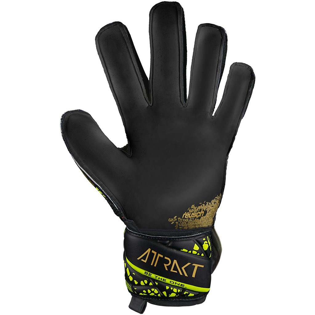 Reusch Attrakt Infinity Finger Support Kaleci Eldiveni Black - Metallic Gold - Black