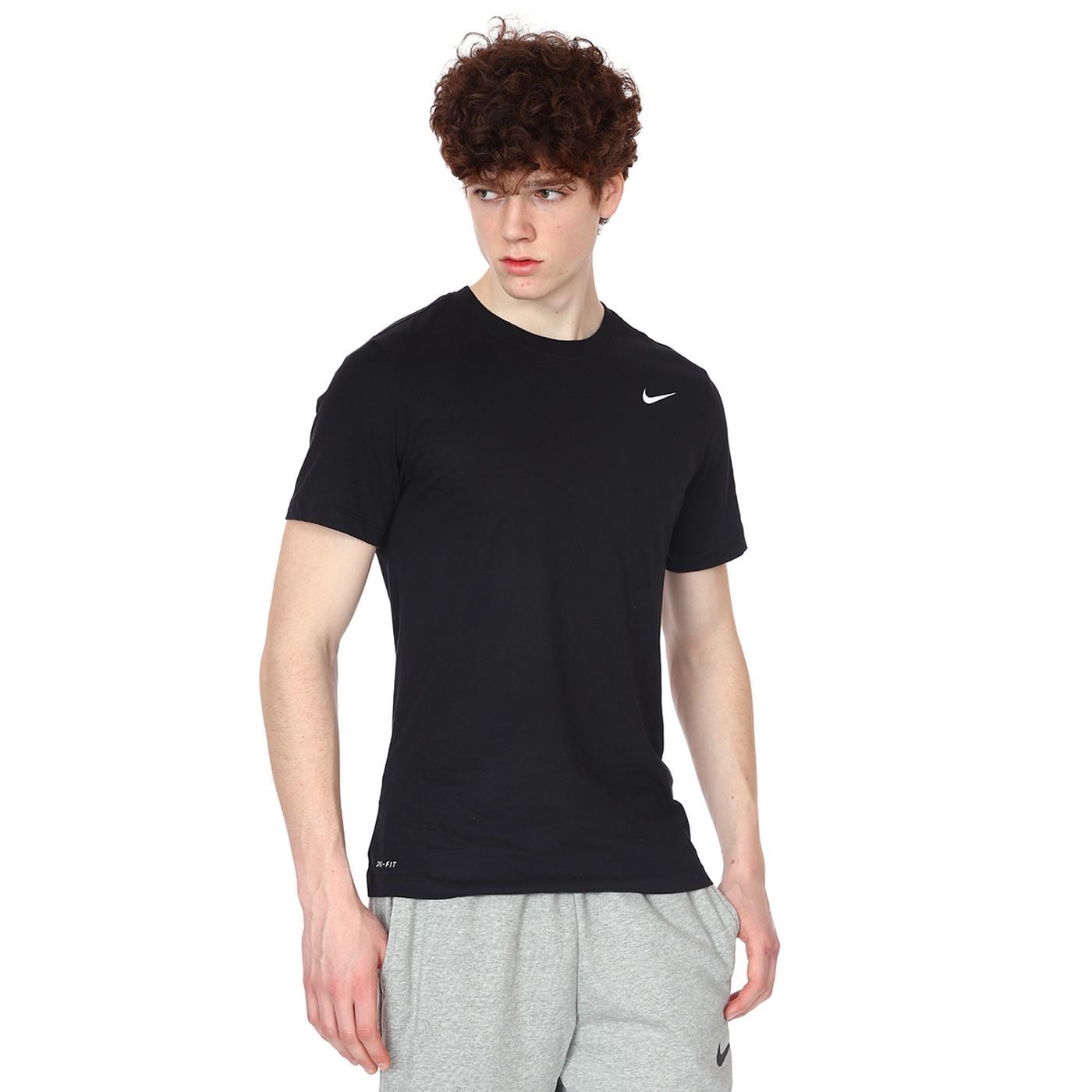 Nike M Nk Df Tee Dfc Crew Solid Erkek Antrenman T-Shirt Black - White