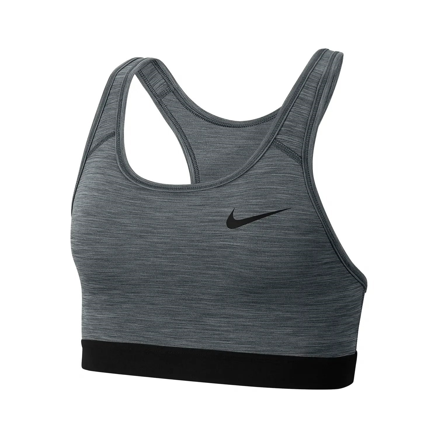 Nike Dri-Fit Swoosh Band Pedsiz Bra Kadın Antrenman Sporcu Sütyeni Gri