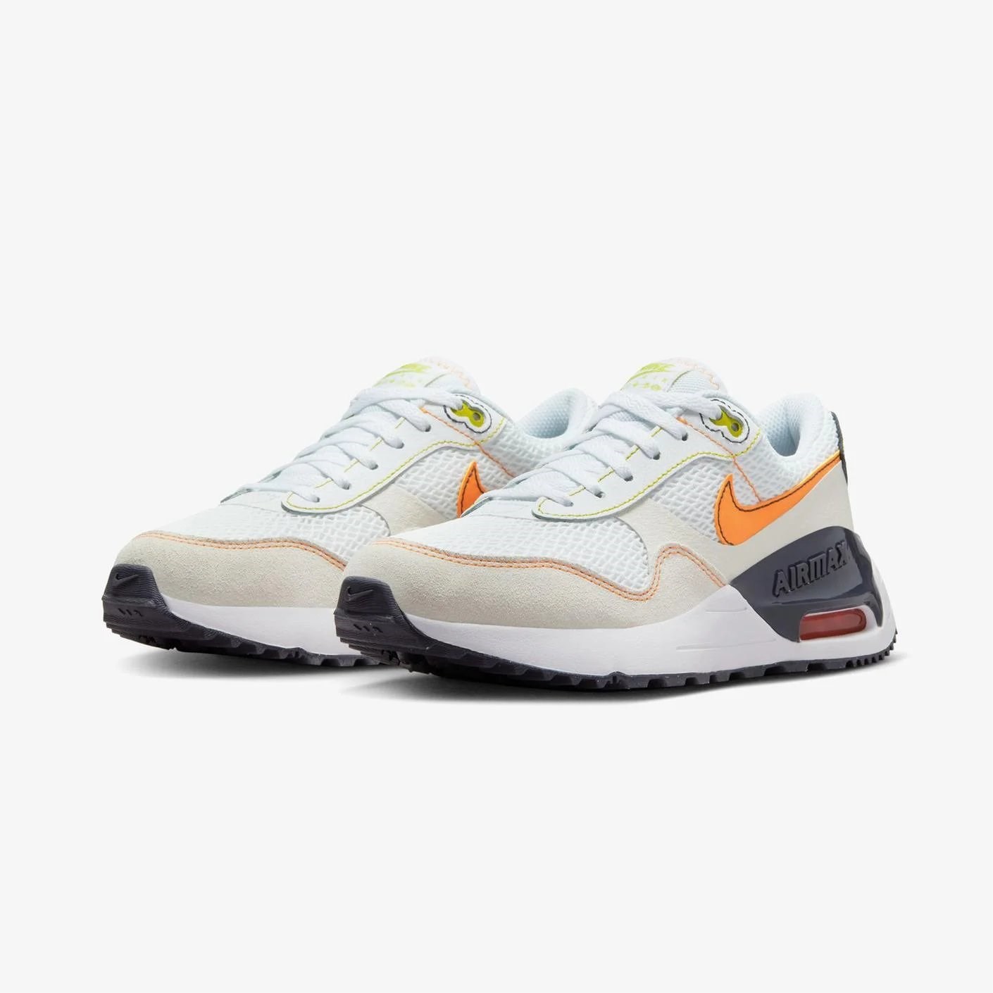 Nike Air Max System Gs Çocuk Sneaker Ayakkabı White - Orange