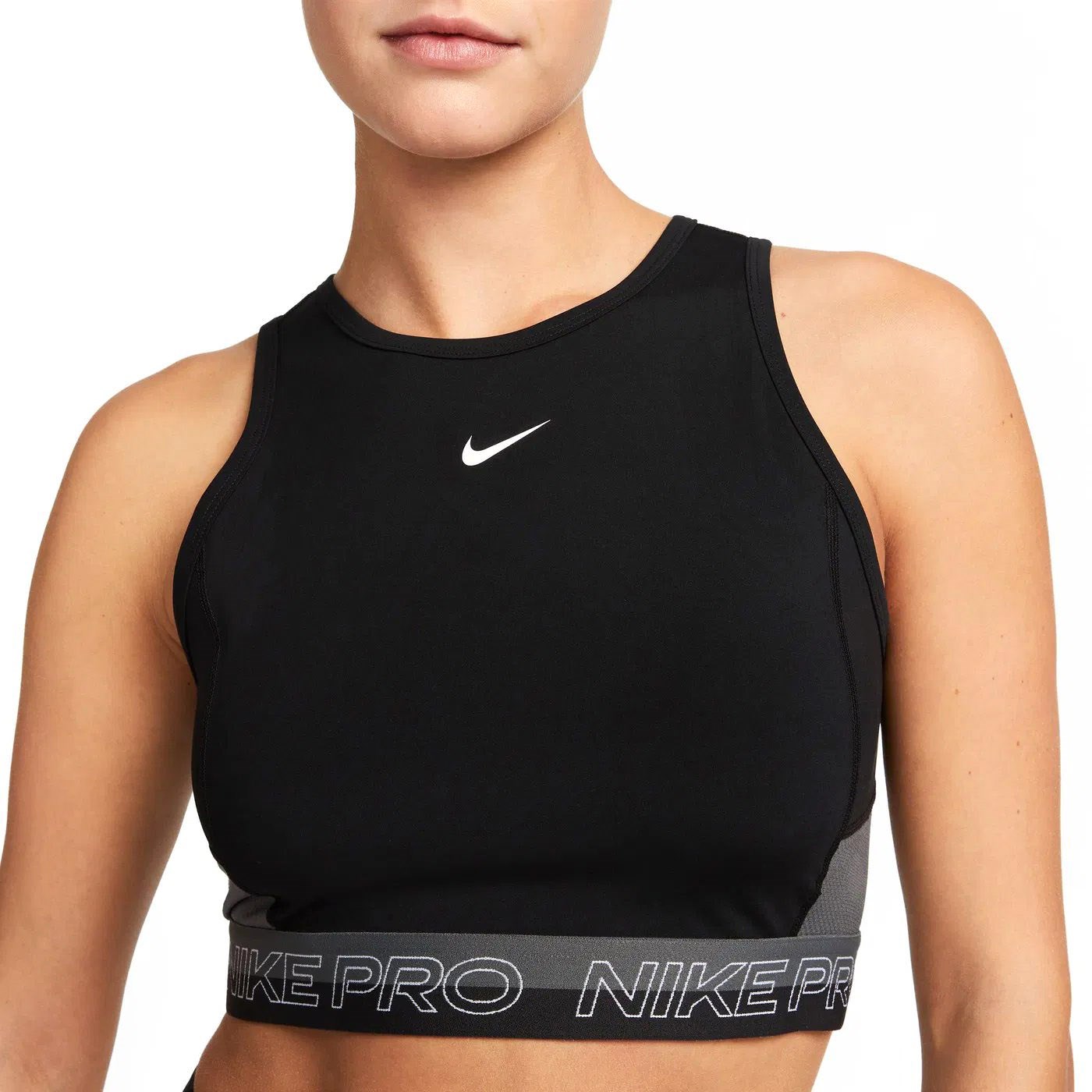 Nike Pro Dri Fit Crop Tank Femme Kadın Atlet Bra Siyah