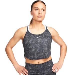 Nike Dri-Fit One Printed Crop Training Kadın Atlet Siyah