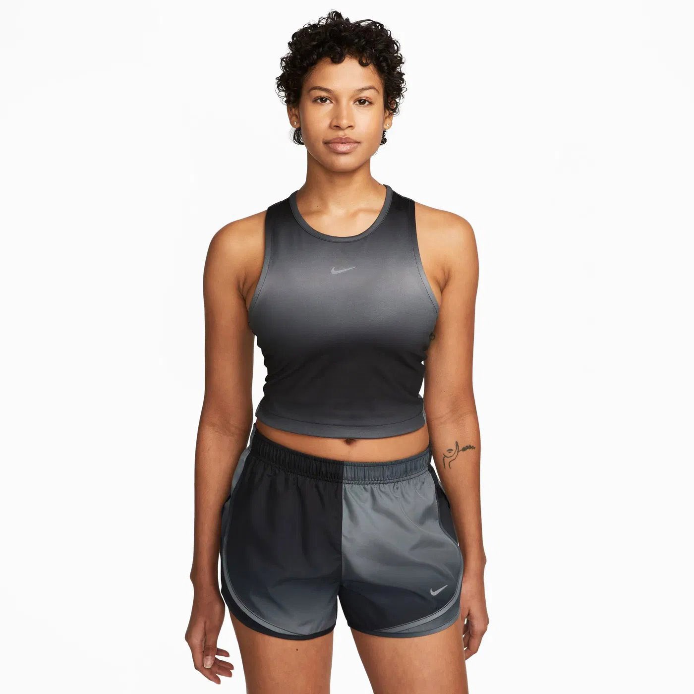 Nike Dri Fit Swoosh Crop Tank Kadın Atlet Siyah