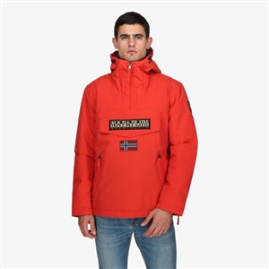 Napapijri Sportswear Rainforest Pocket Winter Half-Zip Hoodie Erkek Ceket Red Poppy