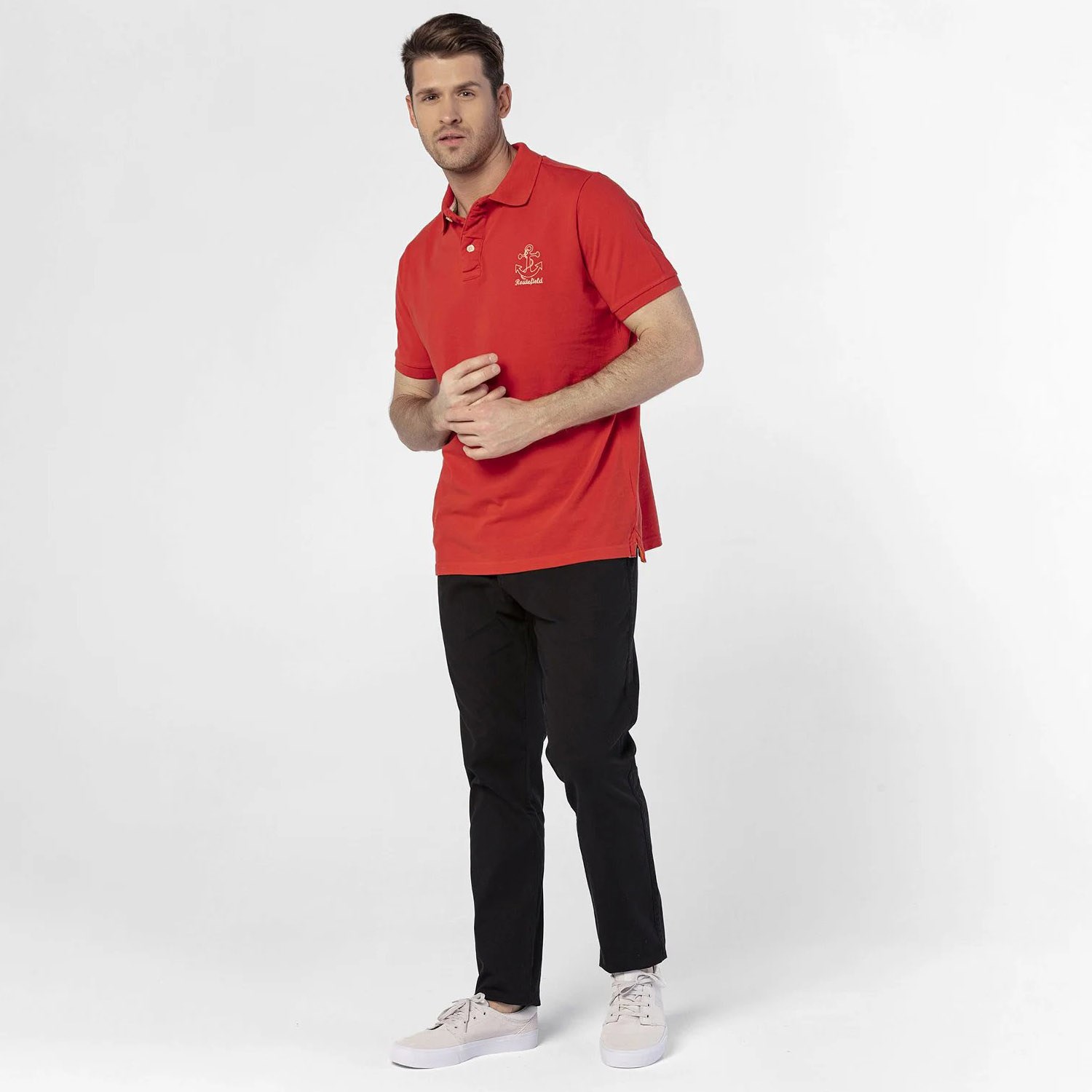 Routefield Piers Erkek Polo T-Shirt Red