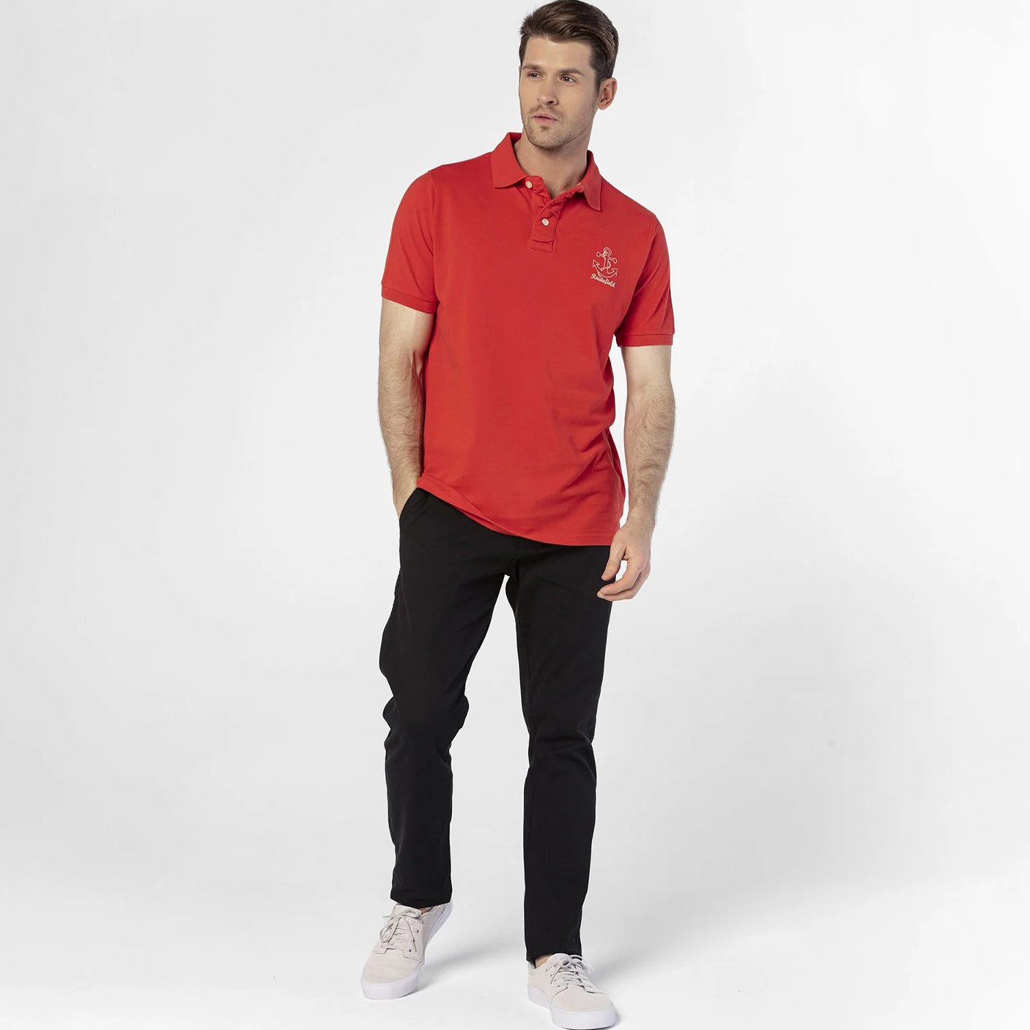 Routefield Piers Erkek Polo T-Shirt Red