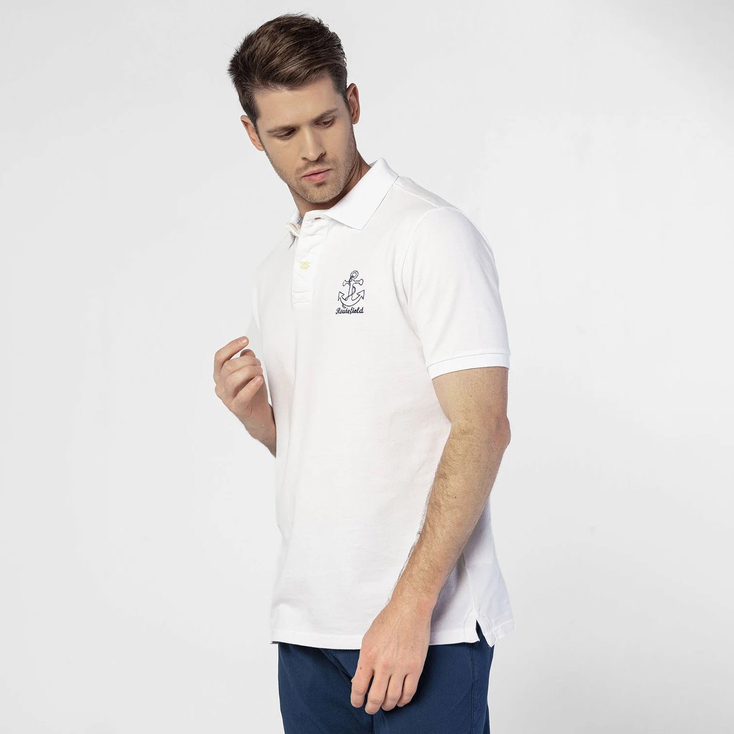 Routefield Piers Erkek Polo T-Shirt White