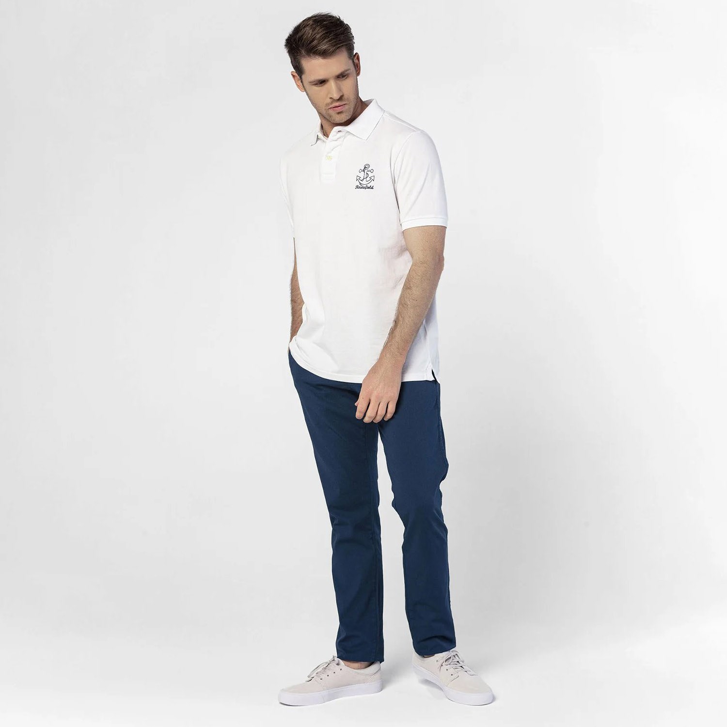 Routefield Piers Erkek Polo T-Shirt White