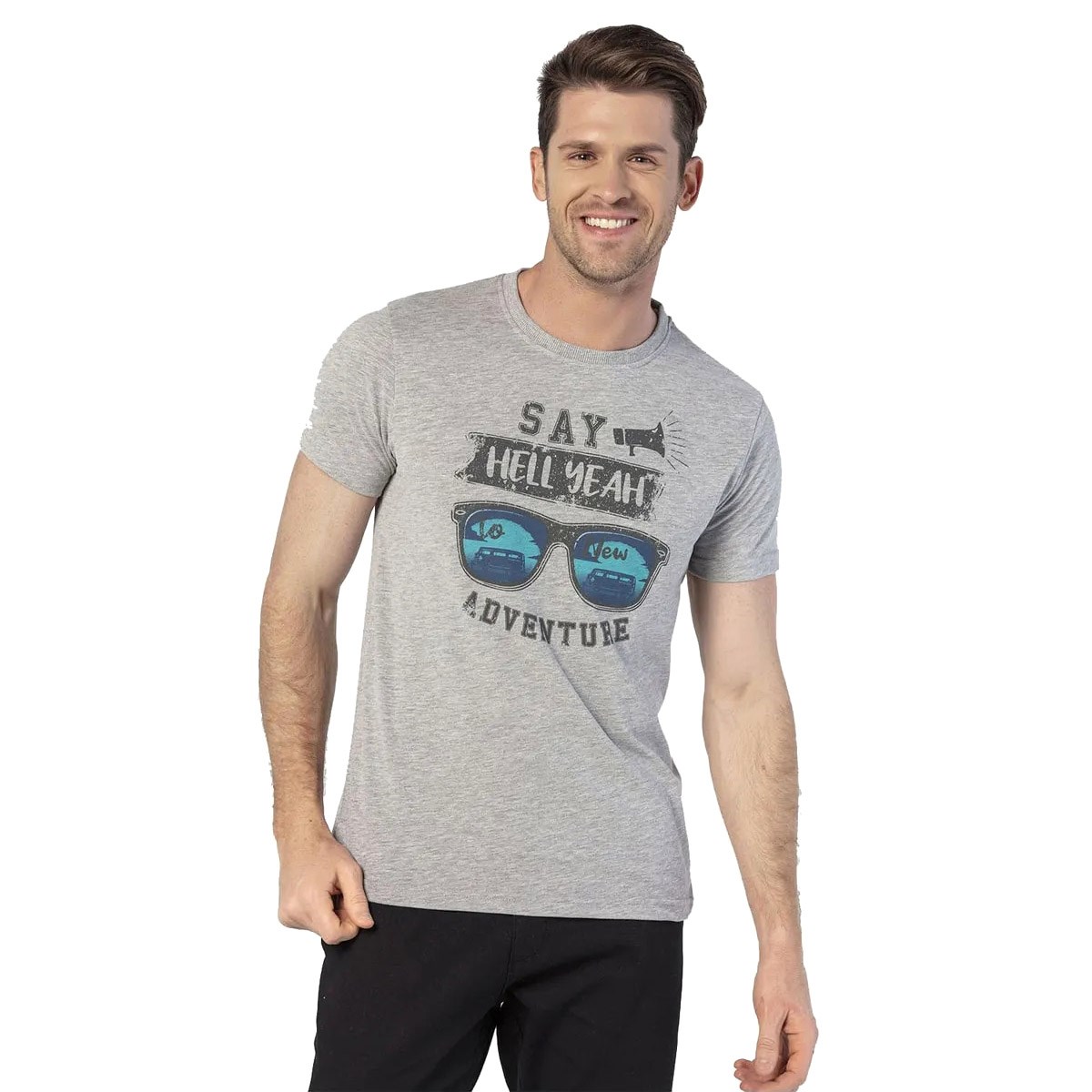 Routefield Tyler Erkek T-shirt Grey Melange